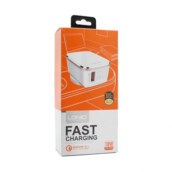 Kucni punjac LDNIO A1204Q Quick Charge 3.0 USB 5V 2.4A sa micro USB kablom beli - 78909