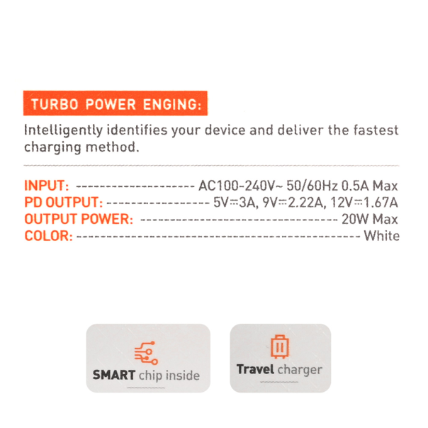 Kucni punjac LDNIO A1209C PD, 20W beli - 218365