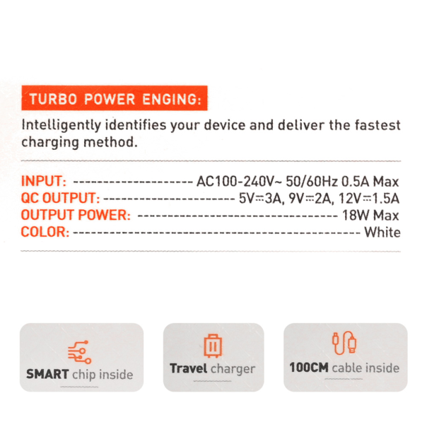 Kućni punjač LDNIO A1209Q QC3.0, 18W sa Type C kablom beli - 218364-1
