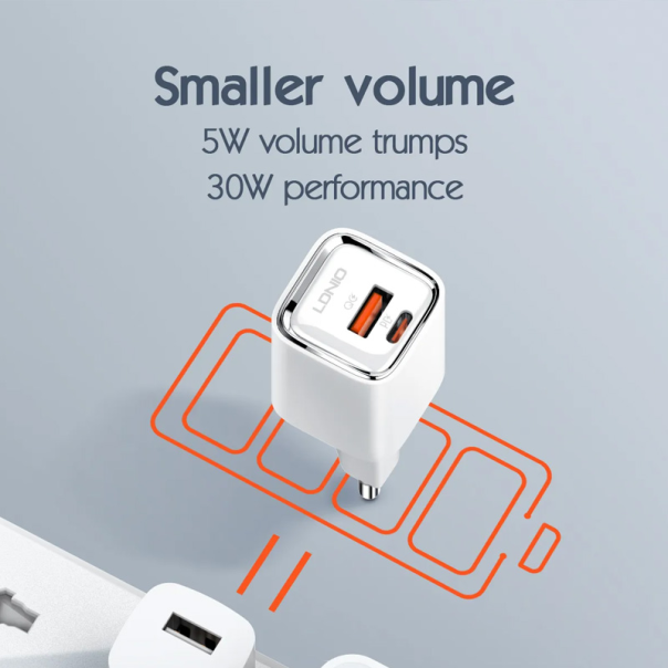 Kućni punjač LDNIO A2317C, 3.6A, QC3.0 18W, PD 30W sa Type C na Iphone lightning kablom beli - 206636