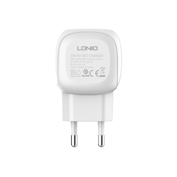 Kućni punjač LDNIO A1206C PD 27W sa kablom Type-C na Type-C beli 1m - 600654