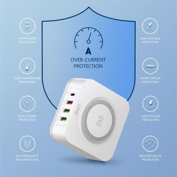 Kucni punjac LDNIO AW004 32W Desktop Wireless Quick Charge 3.0 + PD 30W beli - 204562