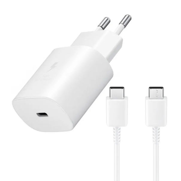 Kućni punjač PD 25W PPS HQ sa kablom Type-C na Type-C beli - 059646