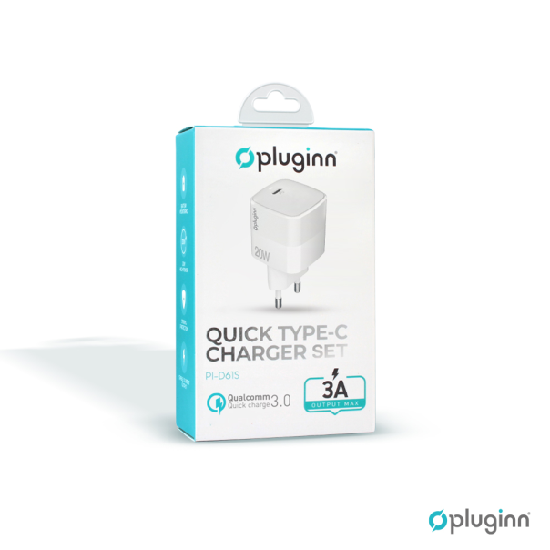 Kućni punjač Pluginn PI-D61S, PD3.0, PPS, 20W beli CE - 206605-1