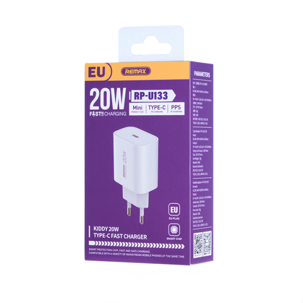 Kućni punjač Remax Kiddy Series 20W 1C Fast RP-U133 beli - 210348-1