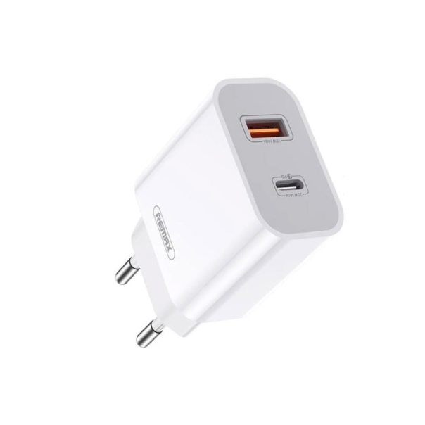 Kućni punjač Remax RP-U68 USB-A USB-C PD20W beli - 610432