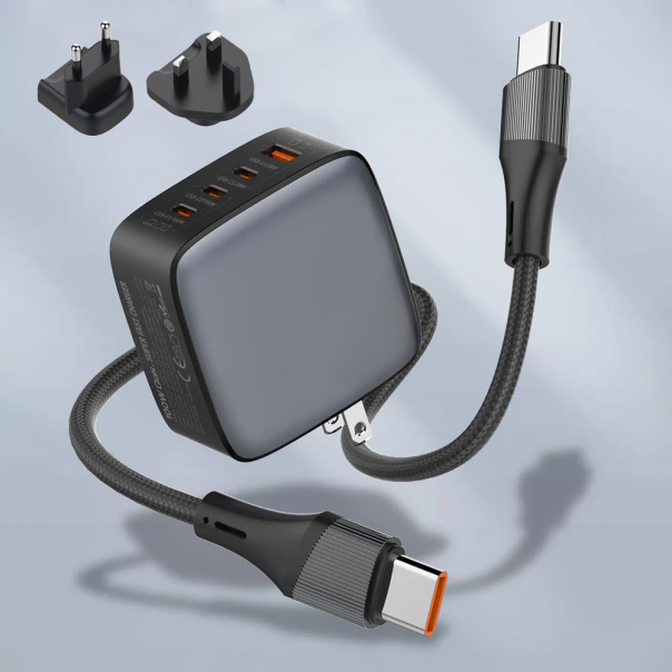 LDNIO Kućni punjač sa adapterima LDNIO Q408  QC3.0 (30W) 3xPD3.0 (100W) 100W Max Type C-Type C, crna - 215603