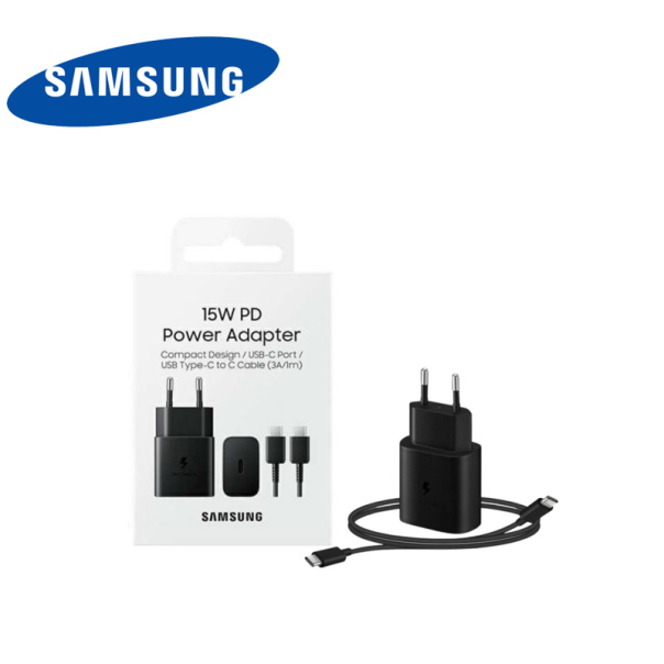 Kućni punjač Samsung 15W Type-C + kabel Type-C (EP-T1510) crni - T75164