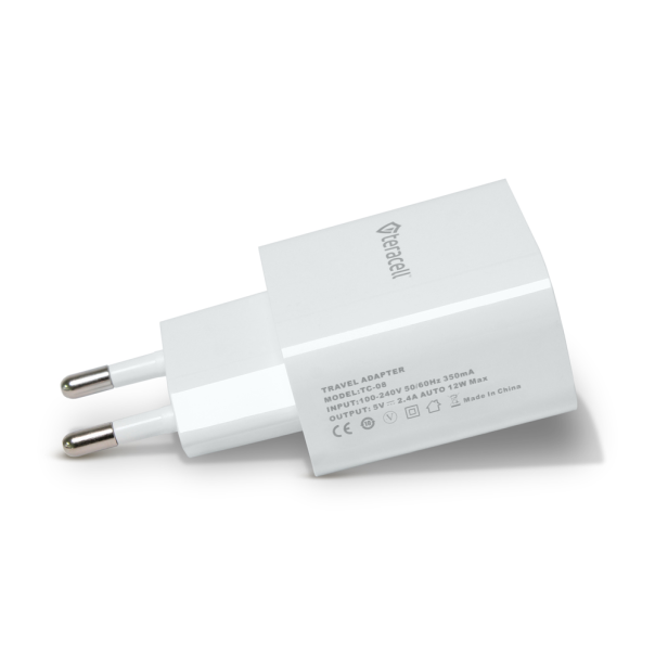 Kucni punjac Teracell Evolution TC-08 5V 2.4A 12W sa lightning kablom beli CE - 205433
