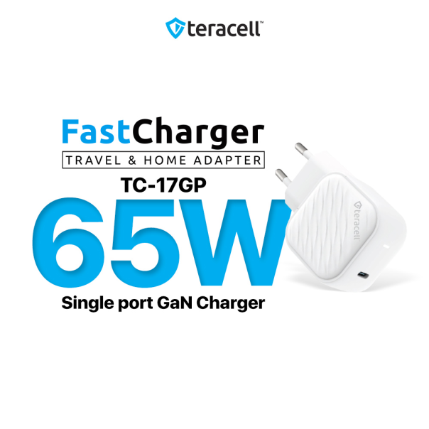 Kućni punjač Teracell Evolution TC-17GP, GaN, PPS, PD 3.0, 65W sa PD Type c kablom beli CE - 210836-1