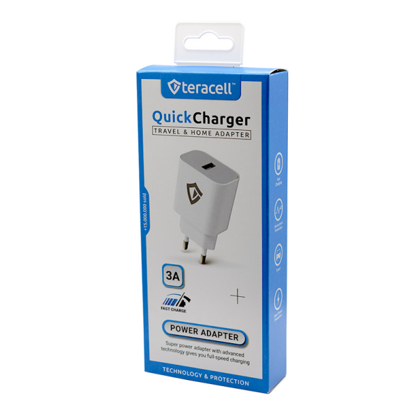 Kućni punjač Teracell TC-09 20W QC4.0 sa kablom USB na iPhone Lightning beli - 057900