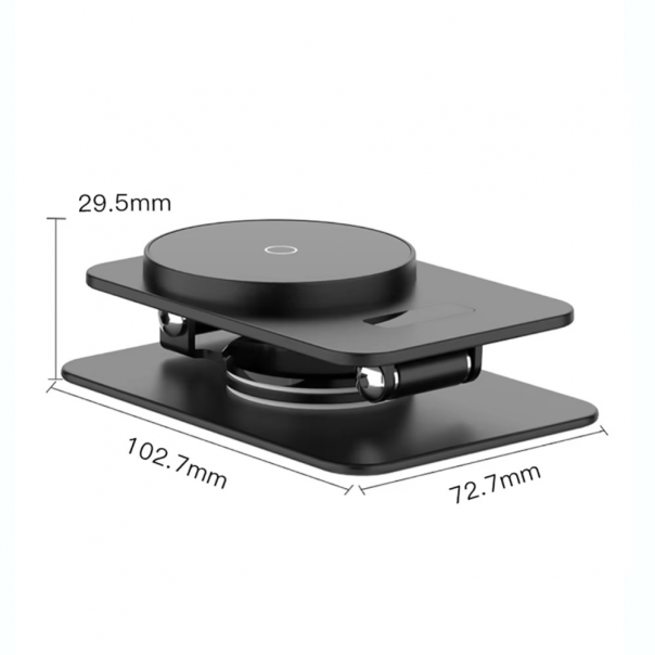 Kucni punjac Wireless 15W rotirajuci crni - 217368