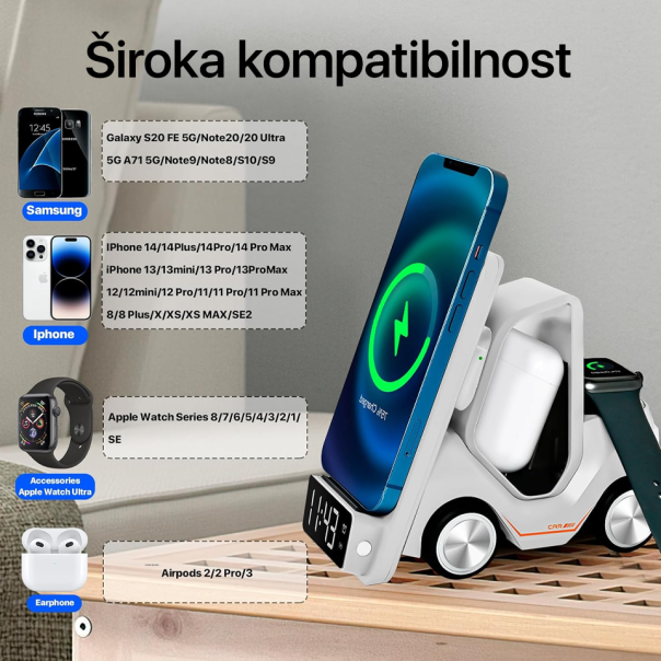 Kućni punjač Wireless 15W Viljuškar 5 u 1 beli - 211125-1