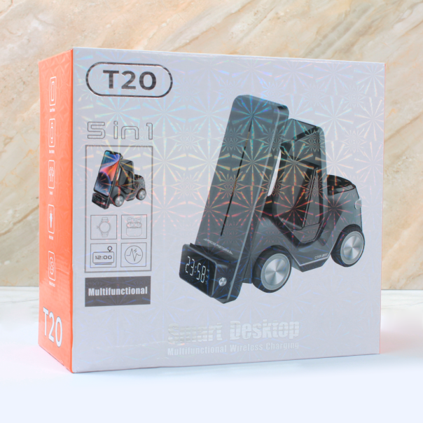 Kućni punjač Wireless 15W Viljuškar 5 u 1 zuti - 211126-1