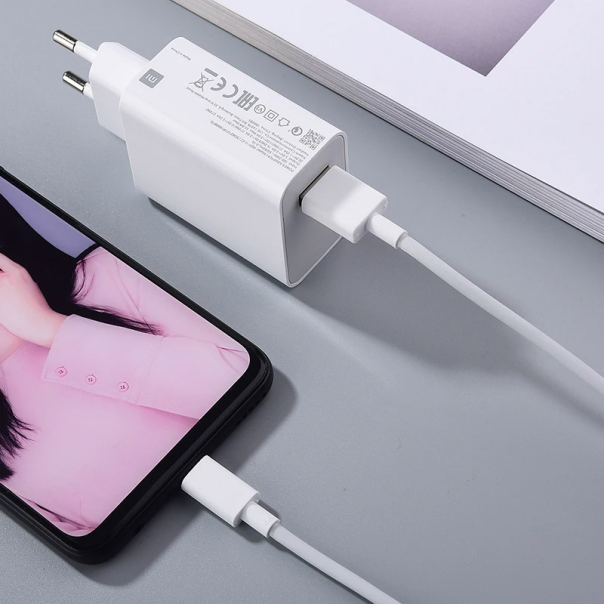 Kućni punjač Xiaomi PD 33W sa kablom USB na Type-C beli EU - 603461