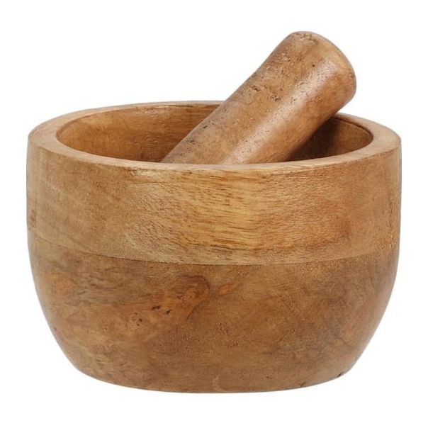 VILDE Drveni avan sa tučkom 10x6.5cm Excellent Houseware - KUH000037A00000