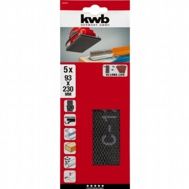 KWB Brusna mrežica 93x230 GR120, za vibracione brusilice, Si-karbid - KWB49857012