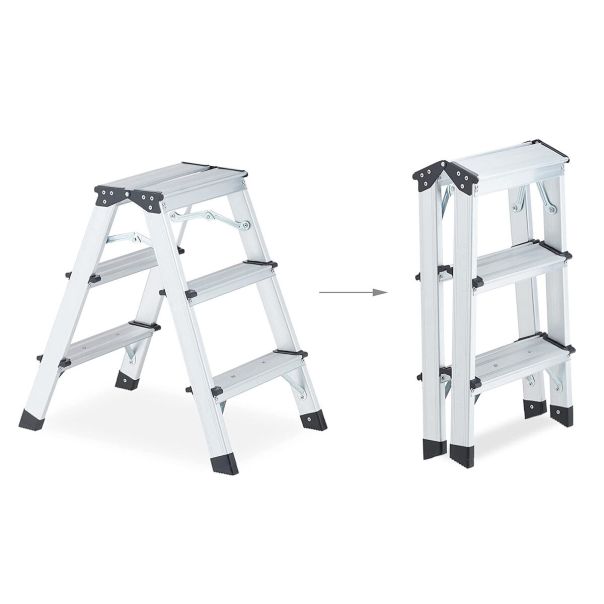 eHomeStorage Merdevine aluminijumske, dvostrane, 3 gazišta - KX2203B-LADDER