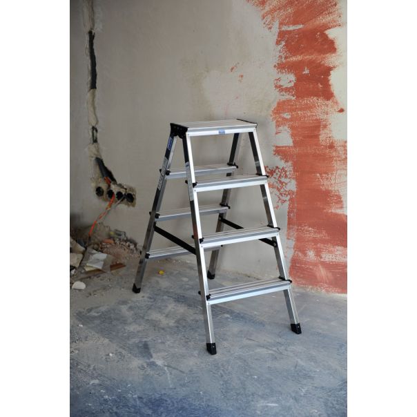 eHomeStorage Merdevine aluminijumske, dvostrane, 4 gazišta - KX2204B-LADDER