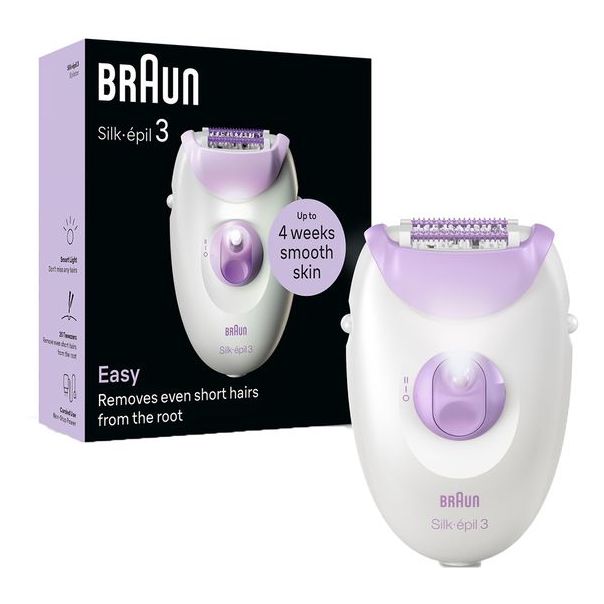 BRAUN Epilator SE3-000, bela/ljubičasta - 507335