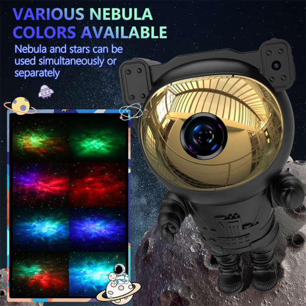 Lampa astronaut sa projektorom zvezdanog neba sa daljinskim crna - 609935