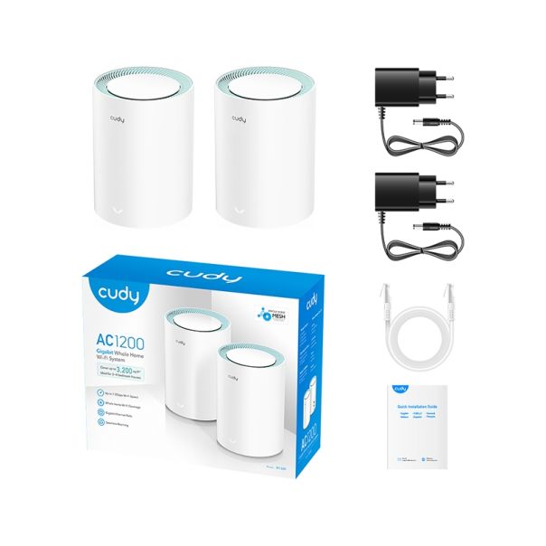 CUDY M1200 AC1200 Dual Band Whole Home Wi-Fi Mesh System - LAN02937