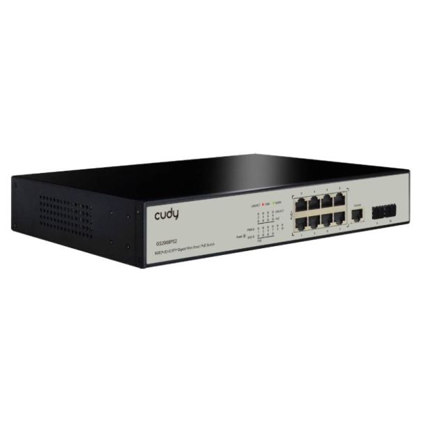 CUDY GS2008PS2 8-Port Gigabit L2 Managed PoE+ Switch with 2 SFP Slots - LAN02951