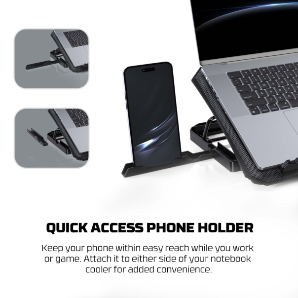 Laptop Cooler Fantech NC14 RGB crni - 220828