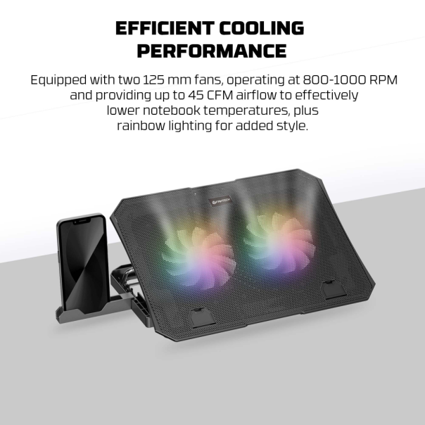 Laptop Cooler Fantech NC14 RGB crni - 220828
