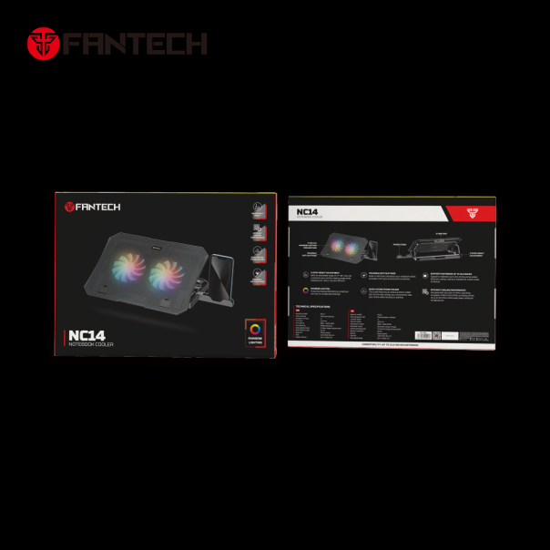 Laptop Cooler Fantech NC14 RGB crni - 220828
