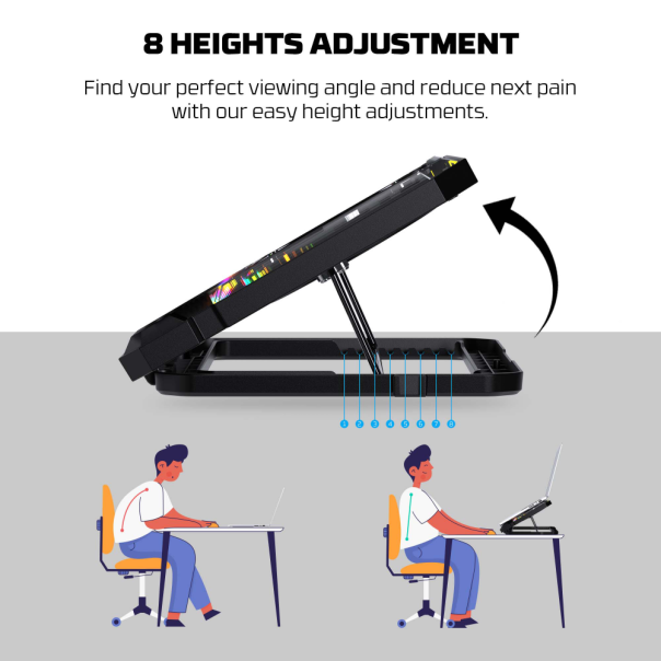 Laptop Cooler Fantech NC21 RGB crni - 221135