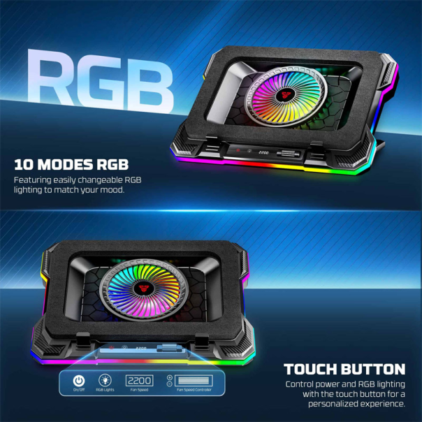 Laptop Cooler Fantech NC22 RGB crni - G221882