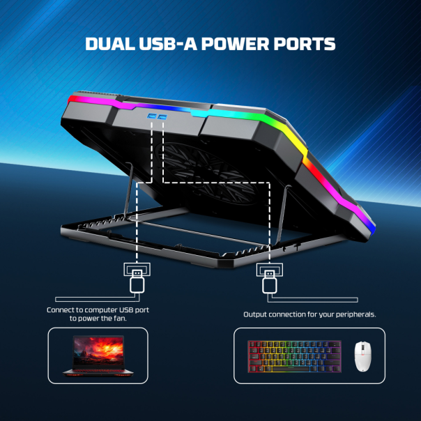 Laptop Cooler Fantech NC22 RGB crni - 221882
