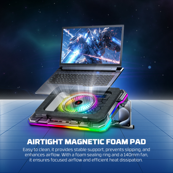 Laptop Cooler Fantech NC22 RGB crni - 221882