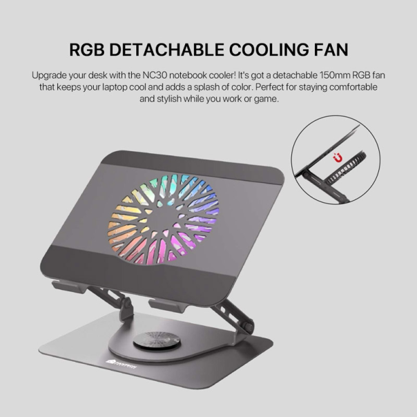 Laptop Cooler Fantech NC30 RGB sivi - G223724
