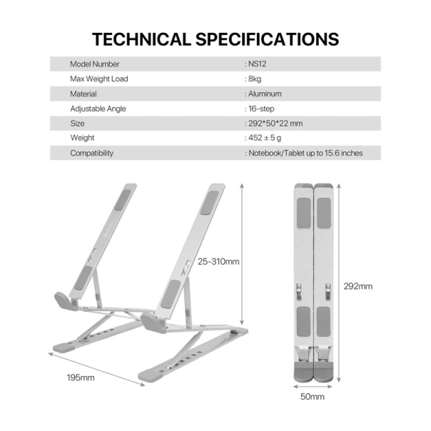 Postolje za laptop Fantech NS12 srebrni - G221137