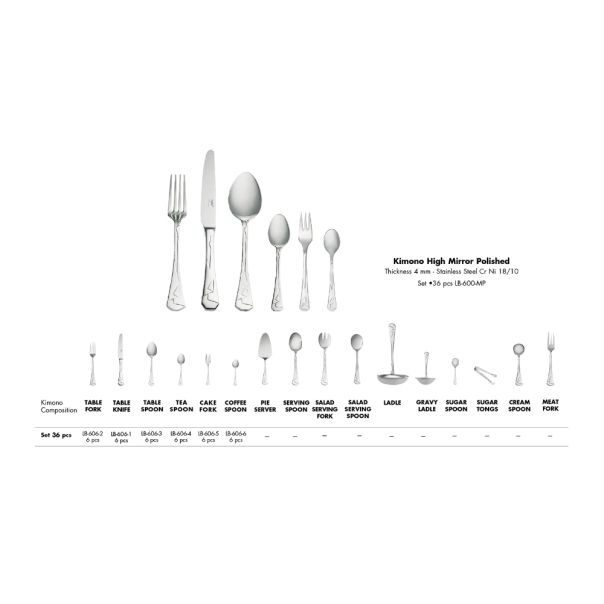 ZEPTER Escajg od nerđajućeg čelika 36/1 poliran Kimono - LB-600-MP.