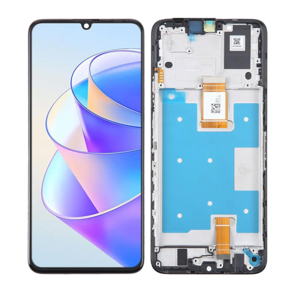 LCD za Honor X7a + touch screen crni WITH FRAME FULL ORG (China) - E2044