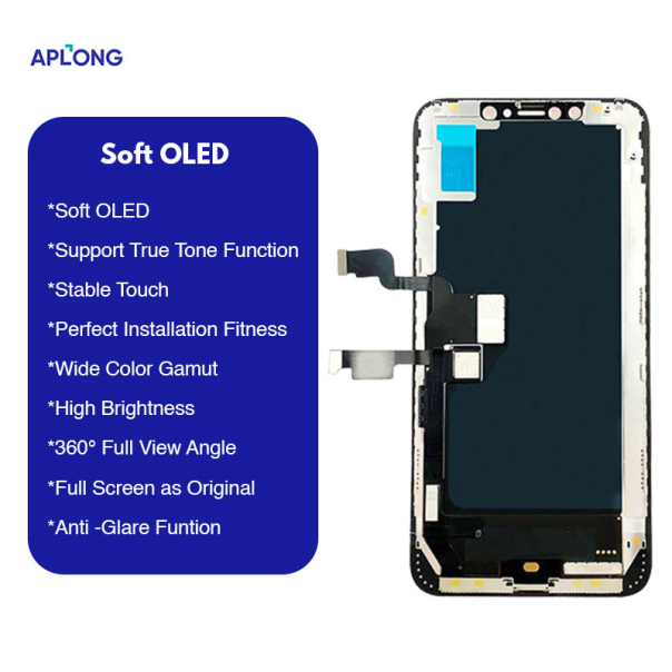 LCD za iPhone XS Max + touch screen crni APLONG (SOFT OLED) - E385
