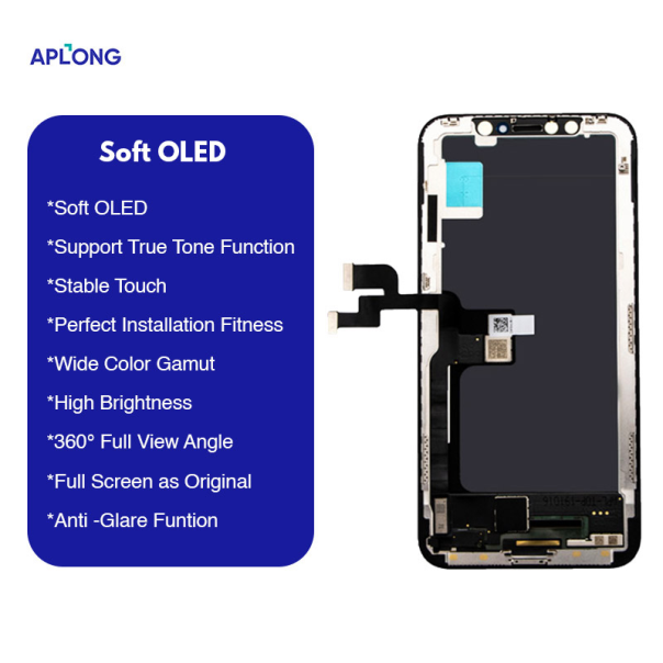 LCD za iPhone X + touch screen crni APLONG (SOFT OLED) - E383