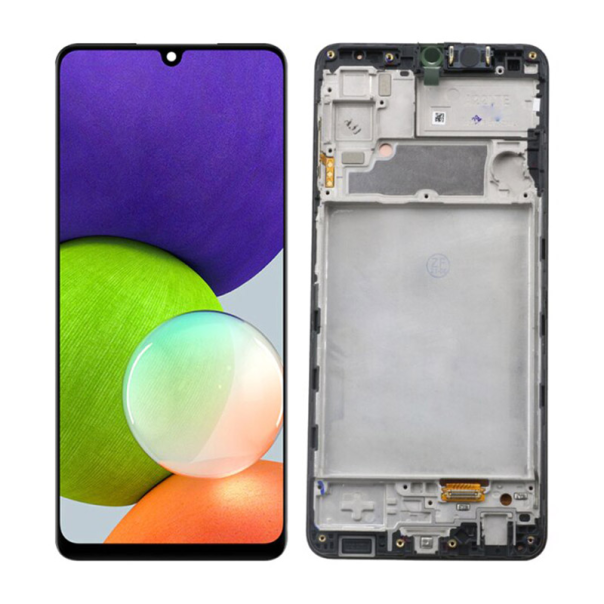 LCD za Samsung A22 4G/ A225F + Touch Screen crni WITH FRAME OLED - E435