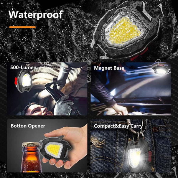 LED lampa privezak, otvarac za flase sa upaljacem, crna - 213528