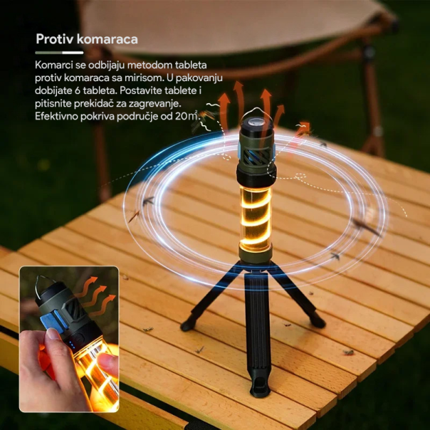 LED lampa sa aparatom protiv komaraca JWD crna - 214913