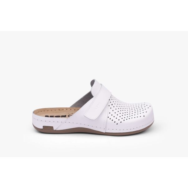 LEON Ženska papuča  Leon Bakkar - bela - 970-BE