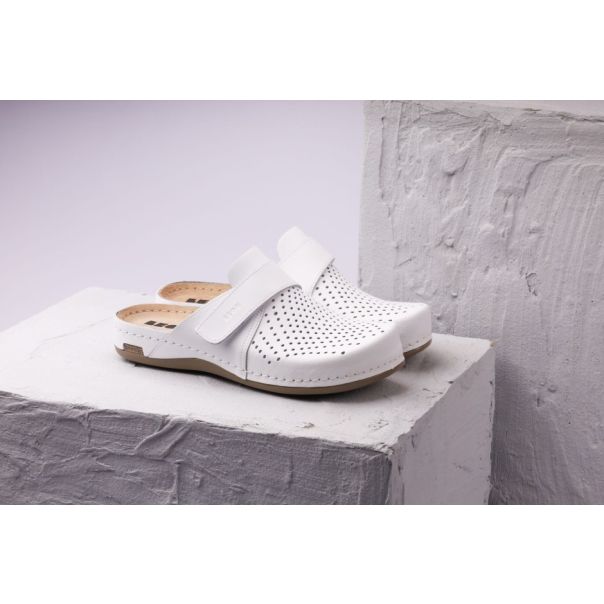 LEON Ženska papuča  Leon Bakkar - bela - 970-BE