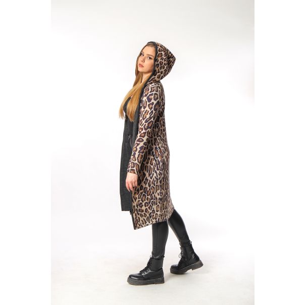 BAIKA Štrikani kaput za žene - Leopard - KOLEO