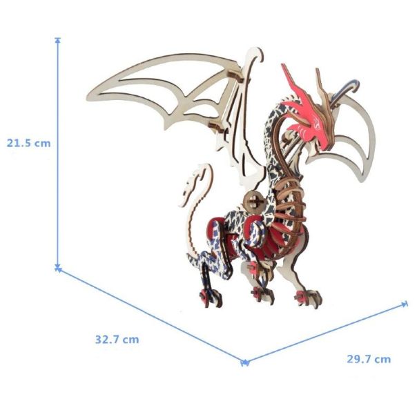 3d drvena slagalica - Leteći zmaj - 48-1