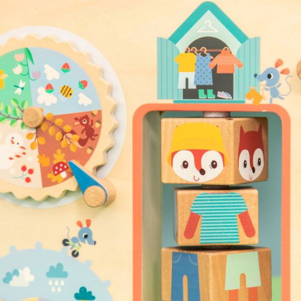 LILLIPUTIENS Drvena tabla sa aktivnostima Vremenske prilike - 83556-1