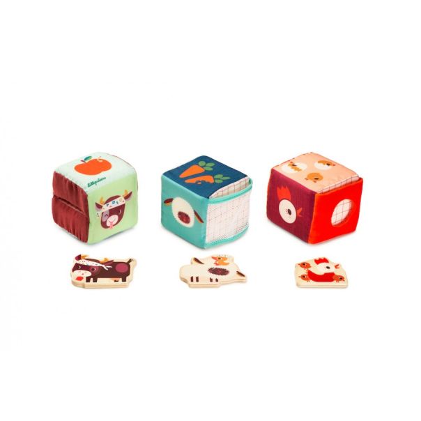 LILLIPUTIENS Edukativni set kocki skrivalica Farma - 83272