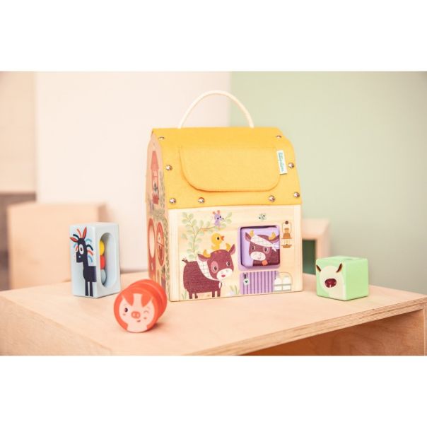 LILLIPUTIENS Drvena kucica sa aktivnostima Oblici - 83445